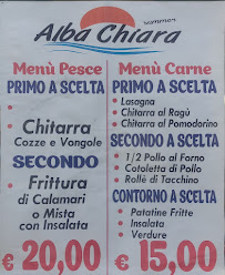 Menu / carte de Pizzeria-Rosticceria-Tavola calda Alba Chiara à San Salvo Marina