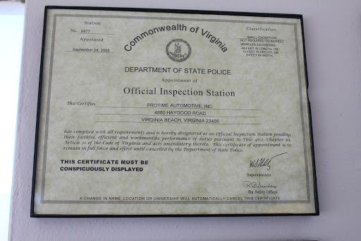 Oil Change Service «Protime Automotive», reviews and photos, 4880 Haygood Rd, Virginia Beach, VA 23455, USA