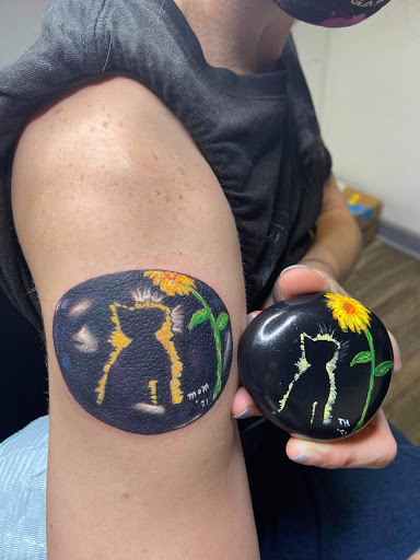 Explore lip tattoo cover up ideas, creative tattoo ideas in Goose Creek, available at Red Kirin Tattoo