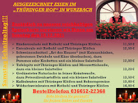 Gaststätte Thüringer Hof à Wurzbach menu