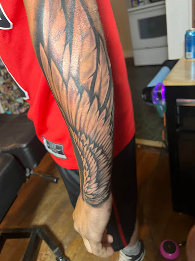 Explore biblical hellscape sleeve tattoo ideas, creative tattoo ideas in Shelby, available at T&C Tattoo Studios