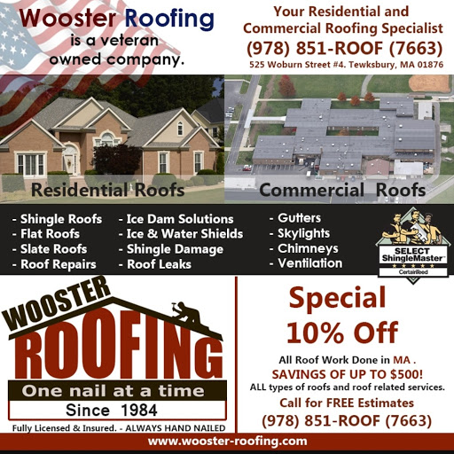 Roofing Contractor «Wooster Roofing - MA», reviews and photos, 525 Woburn St #4, Tewksbury, MA 01876, USA