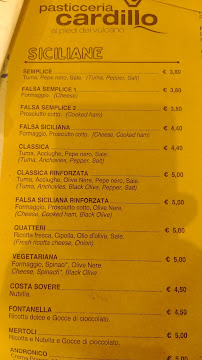 Menu / carte de Cardillo à Puntalazzo