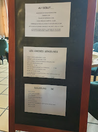 Menu du Auberge du Fronton à Ustaritz