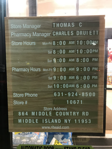 Pharmacy «Rite Aid», reviews and photos, 864 Middle Country Rd, Middle Island, NY 11953, USA