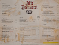 Menu du Restaurant Alte Brennerei Schnitzelhaus à Wernigerode
