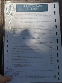 Le Restaurant du Port à Saint-Pierre-de-Bœuf carte