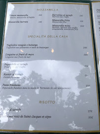 Restaurant italien Le Grand Amalfi à Paris (le menu)