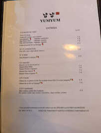 YUMYUM à Bordeaux menu