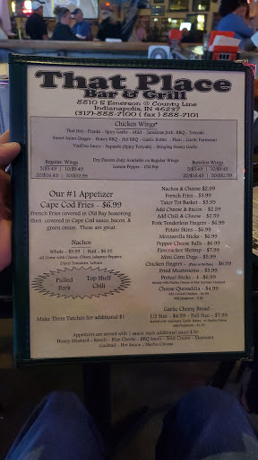 Bar & Grill «That Place Bar & Grill», reviews and photos, 8810 S Emerson Ave, Indianapolis, IN 46237, USA