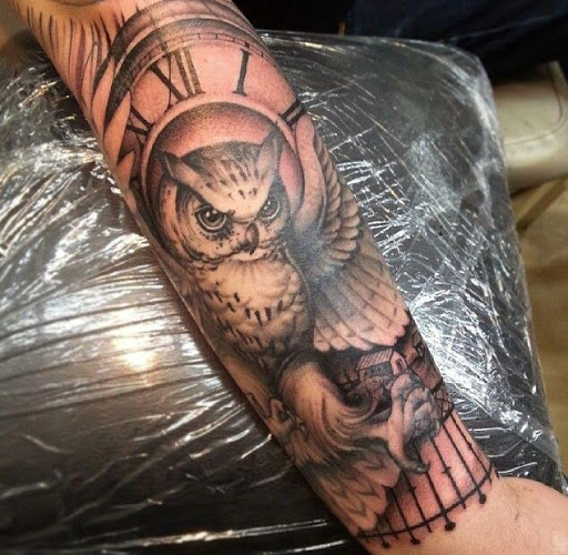 Explore half a sleeve tattoo ideas, creative tattoo ideas in Charlotte, available at Black Cloud Tattoo & Piercing