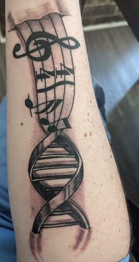 Explore tattoo leg sleeve ideas, creative tattoo ideas in Raleigh, available at Warlocks Tattoo Inc (No Piercings)