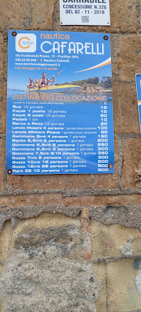 Menu du Bar del Mare Posillipo à Naples