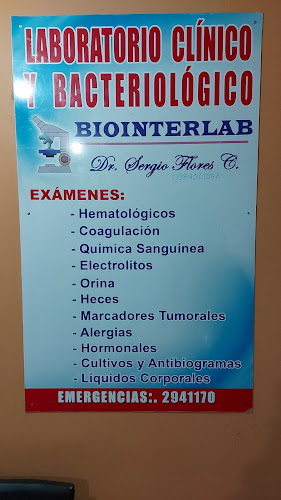 Opiniones de Laboratorio Clínico y bacteriológico BIOINTERLAB en Riobamba - Médico