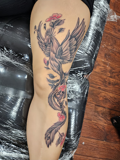 Explore floral tattoo filler ideas, creative tattoo ideas in Seattle, available at Dragon Tattoo