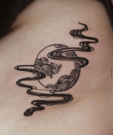 Explore ryuk tattoo ideas, creative tattoo ideas in San Francisco, available at Two Cranes Tattoo