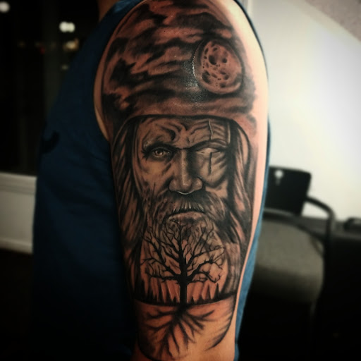 Explore japanese arm tattoo ideas, creative tattoo ideas in Medina, available at Greasers Ink