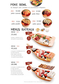 Menu du Sushi bar à Paris