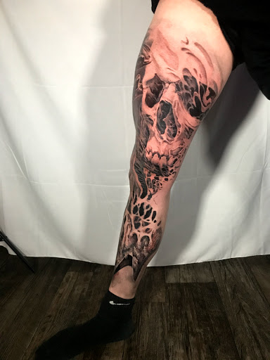 Explore sugar skull tattoo ideas, creative tattoo ideas in Sunbury, available at Absinthe Tattoo