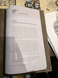 Menu du Restaurant La[Kula] im Haus Mühlenbrock • Hotel • Biergarten à Schermbeck