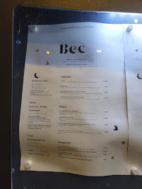 Restaurant BEC à Duingt carte