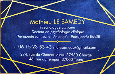 Mathieu Le Samedy, psychologue clinicien, docteur en psychologie, praticien EMDR (psychotrauma), thérapeute famille et couple à Tours