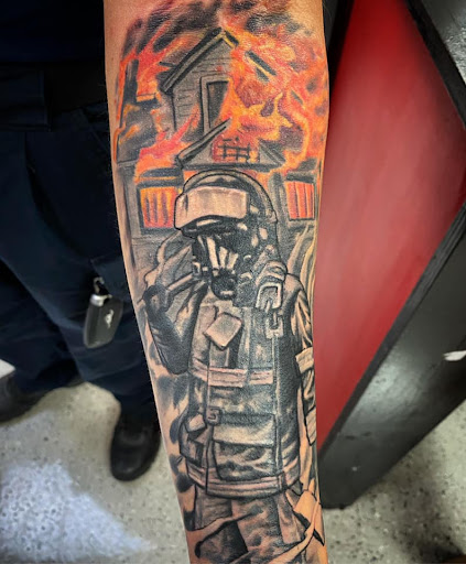 Explore chest piece tattoo ideas male, creative tattoo ideas in Houston, available at Rose & Dagger Tattoo
