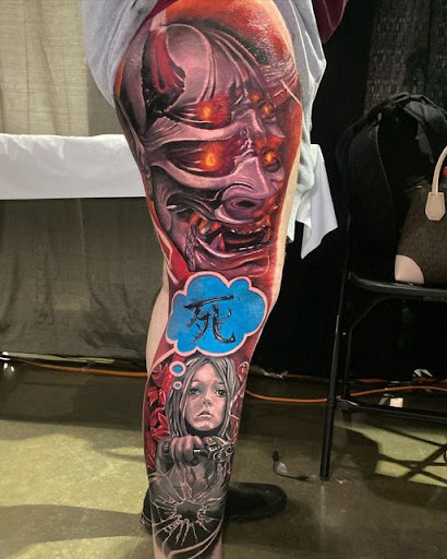 Explore dead by daylight tattoo ideas, creative tattoo ideas in Columbia, available at Black Widow Tattoo