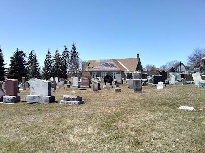 First Mennonite Church cemetery (Saint Peters Lutheran Cemetery is separated by a fence and is entered from Weber Street)