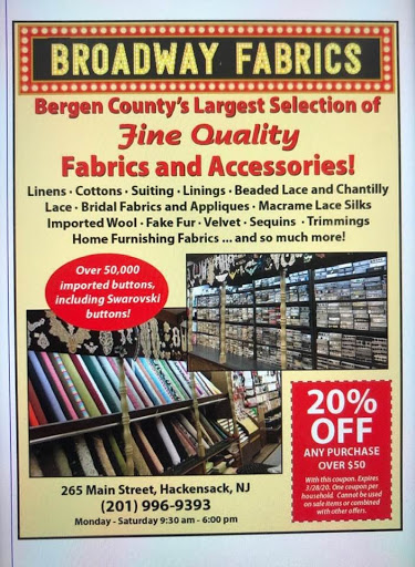 Fabric Store «Broadway Fabrics», reviews and photos, 265 Main St, Hackensack, NJ 07601, USA