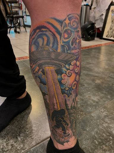 Explore full leg sleeve tattoo ideas, creative tattoo ideas in Mount Clemens, available at Hand & Heart Tattoo