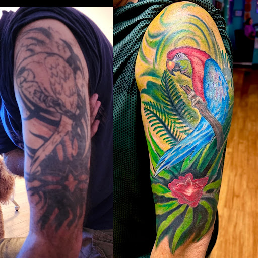 Explore female big tattoo ideas, creative tattoo ideas in Clearwater, available at Kill em All Tattoo, LLC