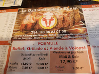 Le Grillardin - Steak House à Varennes-Vauzelles menu