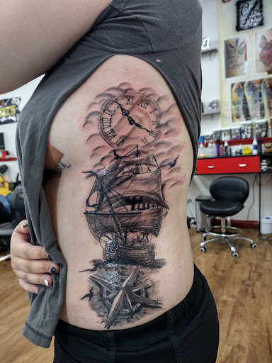 Explore native american sleeve tattoo ideas, creative tattoo ideas in Park Hills, available at Sideshow Tattoo and Piercings