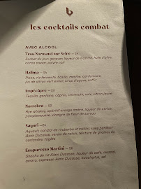 Les Ombres à Paris menu