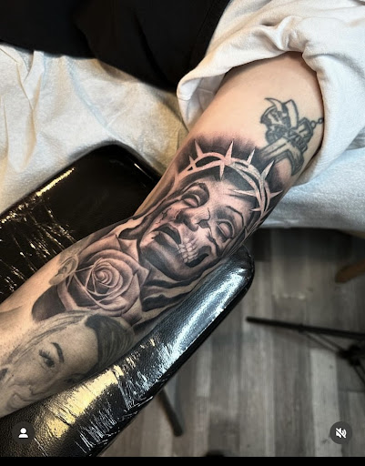 Explore mens angel tattoo ideas, creative tattoo ideas in San Jose, available at Legacy Tattoo