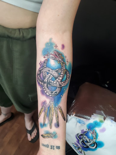 Explore inner bicep tattoo cover up ideas, creative tattoo ideas in Albuquerque, available at Relic Tattoo Co.