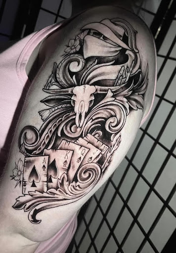 Explore outdoor tattoo ideas, creative tattoo ideas in Modesto, available at Dying Art Tattoo