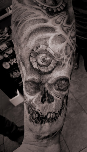 Explore mf doom tattoo ideas, creative tattoo ideas in Osage Beach, available at Rabbits Foot Tattoo Parlor