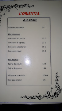 Restaurant marocain Restaurant l'Oriental à Saint-Jory (la carte)