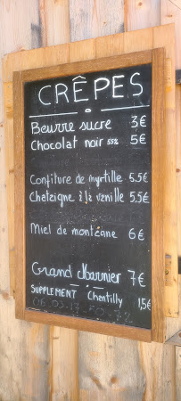 Crêperie Chalet de la Rosière à Courchevel - menu / carte