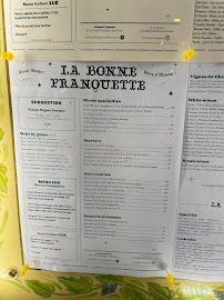 Restaurant français La Bonne Franquette à Paris (la carte)
