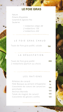 Restaurant Le Bar à Foie Gras à Saint-Jean-de-Luz (la carte)
