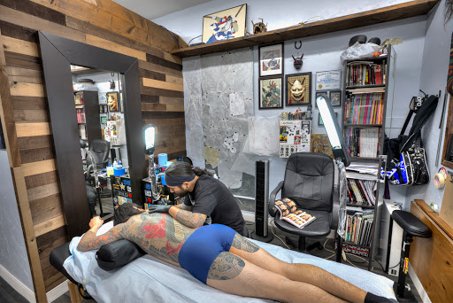 Explore black and gray tattoo ideas, creative tattoo ideas in San Diego, available at Funhouse Tattoo