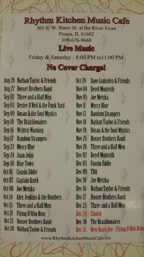 Cafe «Rhythm Kitchen Music Cafe- STILL OPEN», reviews and photos, 305 Southwest Water Street, Peoria, IL 61602, USA