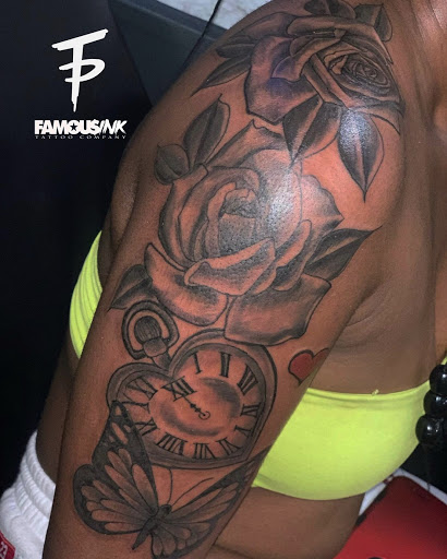 Explore chest sleeve tattoo ideas, creative tattoo ideas in Hammond, available at Famous Ink, Inc.