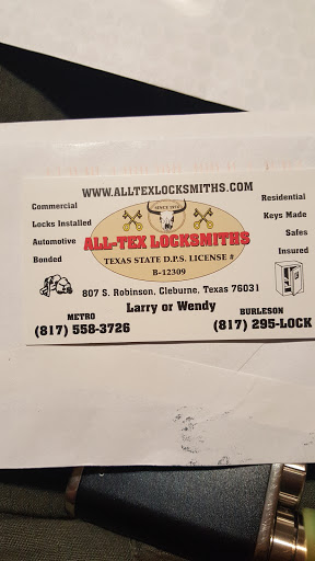 Locksmith «ALL-TEX LOCKSMITHS», reviews and photos, 807 S Robinson St, Cleburne, TX 76031, USA