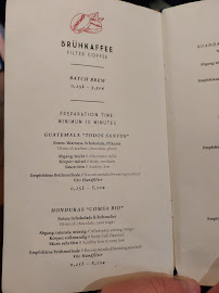 Nord Coast Coffee Roastery à Hamburg menu