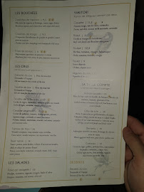 Uma Nota à Paris menu