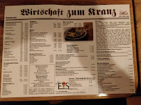 Menu du Wirtschaft zum Kranz à Radolfzell